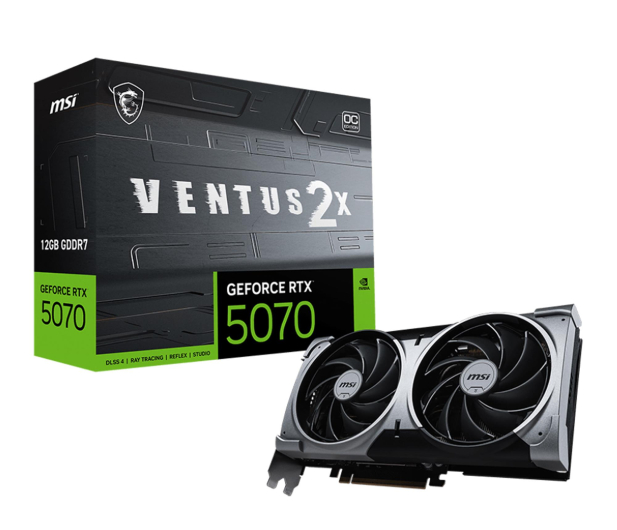 MSI GeForce RTX 5070 Ventus 2X OC 12GB GDDR7 DLSS4 - 1318510 - zdjęcie
